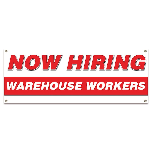 Now Hiring Warehouse Workers Banner Apply Inside Accepting Application Single Sided
